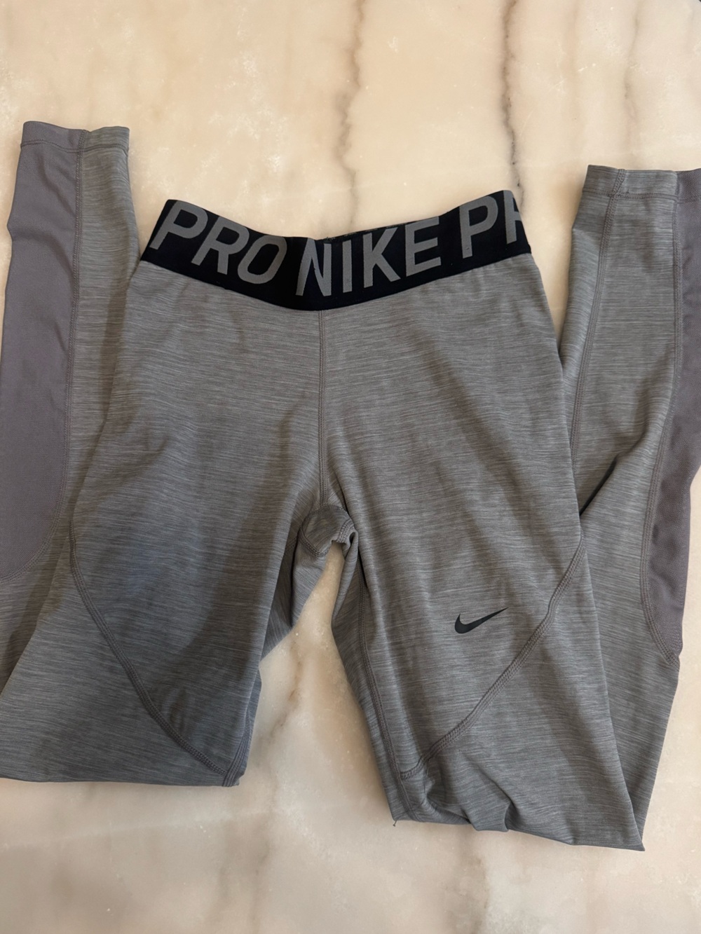 Grey Nike Pro Dri Fit tights with Black Waistband